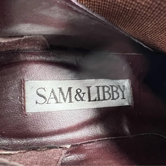 Vintage 90s Sam & Libby Square Toe Block Heel Chelsea Boots Leather Size 7.5 - Picture 5 of 7